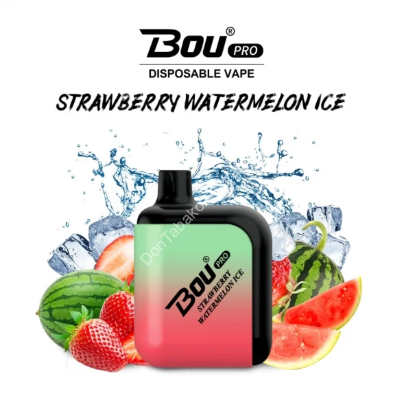 Электронная сигарета Bou pro mini 600 strawberry watermelon ice оптом         