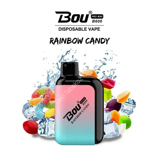 Электронная сигарета Bou pro mini 600 rainbow candy оптом           