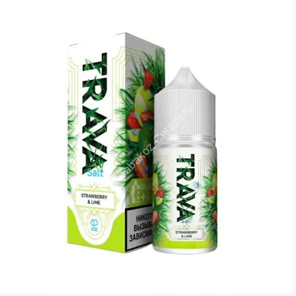 Жидкость для вейпа TRAVA SALT Клубника-лайм-лед 30 мл оптом 