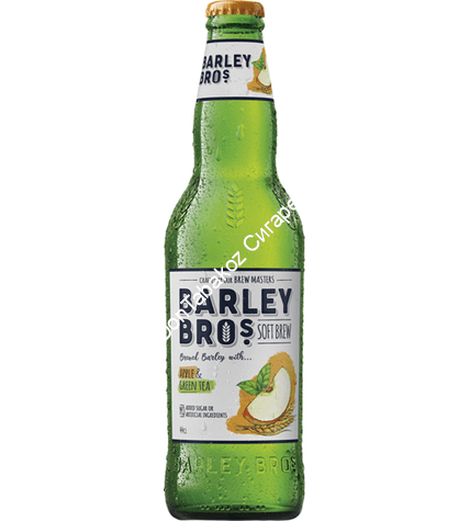 Газированный напиток Barley Bros яблоко и зеленый чай 0,44 л оптом 