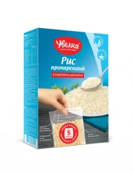Рис длиннозерный пропаренный в пакетах Увелка 400г оптом