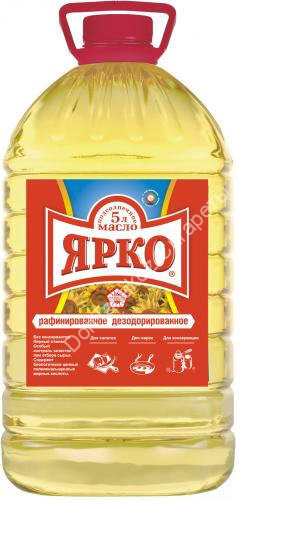 Масло подсолнечное Ярко 5л оптом 