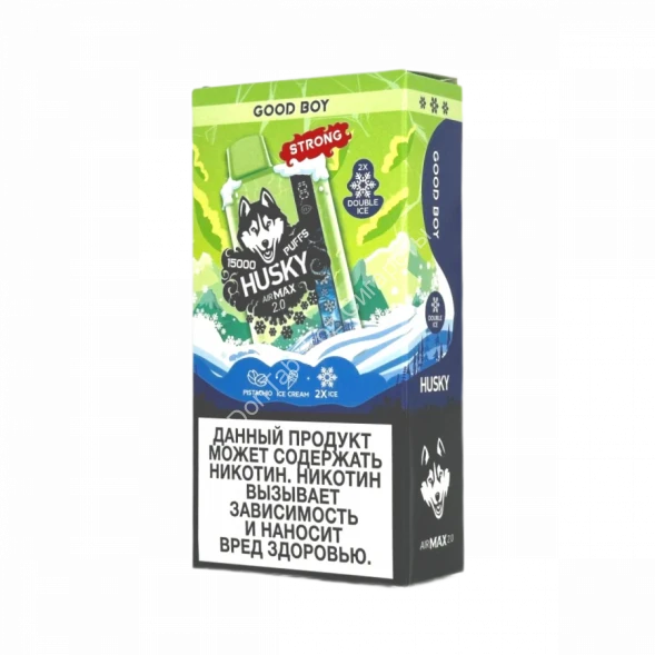 Электронная сигарета HUSKY AIRMAX 2.0 15000 Strong Фисташковое мороженное 20мг ОПТОМ    