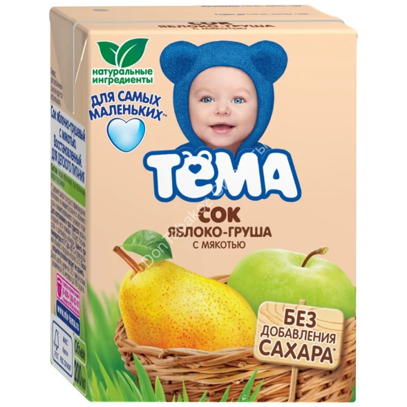 Сок Тема яблоко-груша с мякотью 0,2 Л 