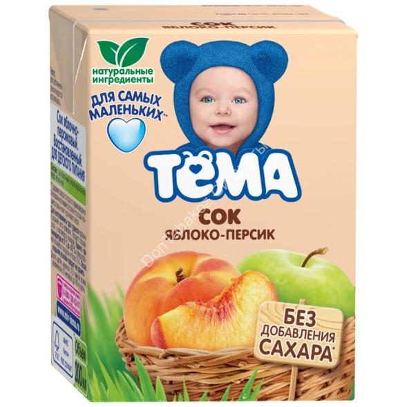 Сок Тема яблоко-персик 0,2 Л 