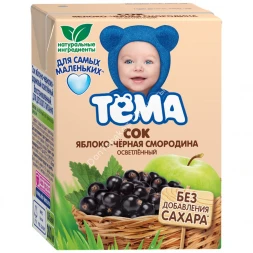 Сок Тема яблоко-черная смородина осветленный 0,2 Л