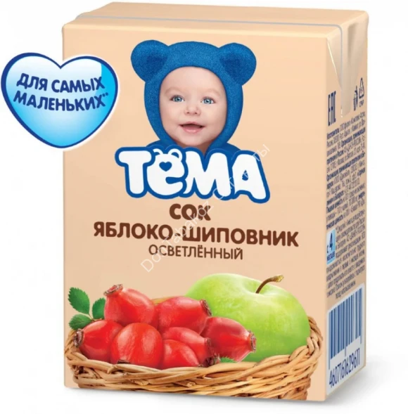 Сок Тема Яблоко-шиповник 0,2 Л оптом 