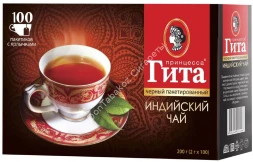 Черный чай в пакетиках в пакетиках Принцесса Гита 100 шт оптом