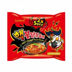 Лапша быстрого приготовления Самянг Hot Chicken Flavor Ramen 2x Spicy (очень острая) курица 140 г оптом