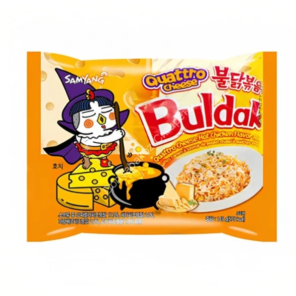 Лапша быстрого приготовления Самянг Hot Chicken Flavor Ramen Quattro Cheese 4 сыра 145 г Оптом    