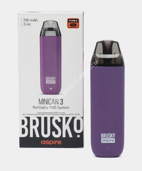 Под система Brusko Minican 3 700 mAh Аметистовый оптом 