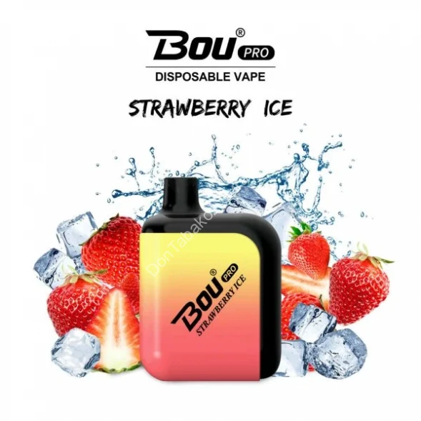 Электронная сигарета Bou pro mini 600 strawberry ice  оптом      