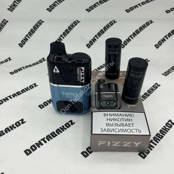 Электронная сигарета Fizzy Twins Dual POD 9000 Персик Ананас Маракуйя. Затяжек с бонусом  оптом    