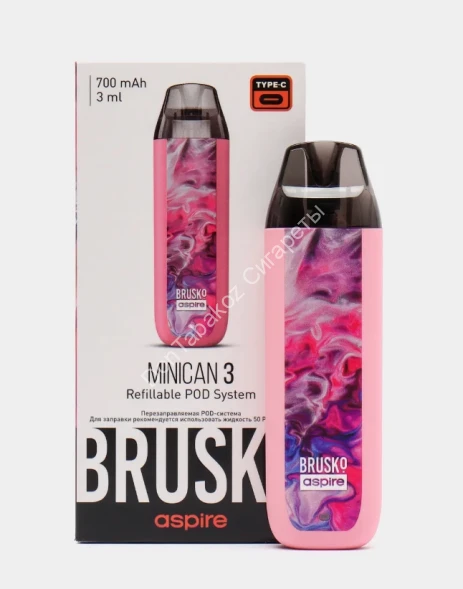 Под система Brusko Minican 3 700 mAh Фуксия оптом 