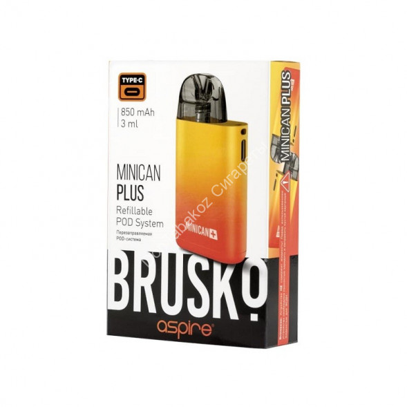 Под система Brusko Minican Plus 850 mAh красно-желтый градиент оптом 