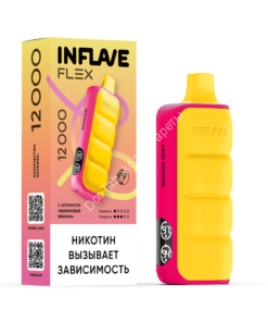 Электронная сигарета Inflave Flex Банановая жвачка 12000 затяжек 20мг Hard (2% Hard) оптом 