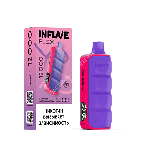 Электронная сигарета  Inflave Flex 12000 Малиновая кола оптом 